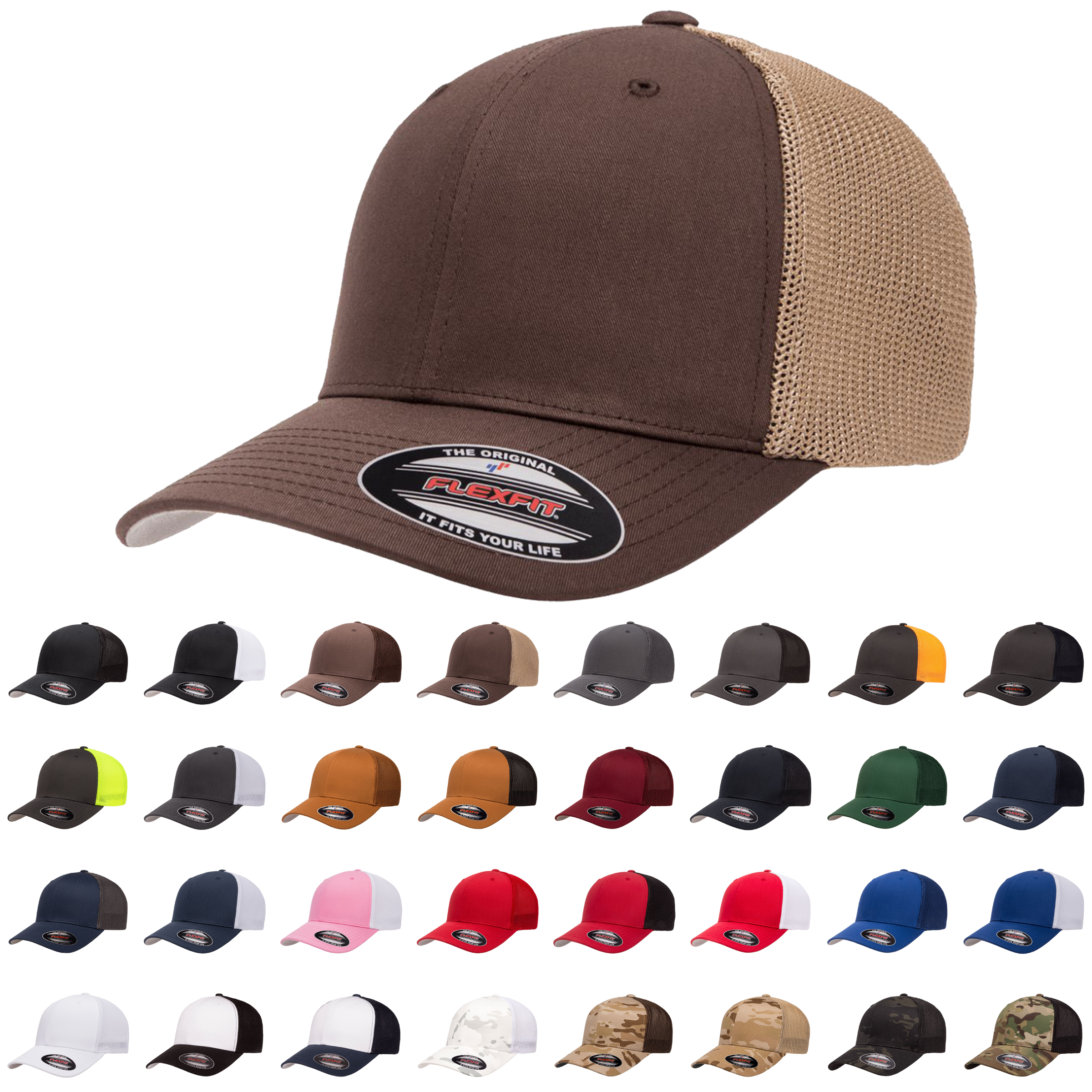 Flexfit 6511-Trucker Hat with Mesh Back